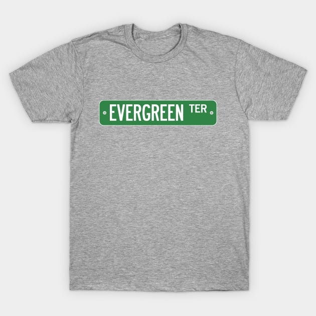 Evergreen Terrace Street Sign (Simpsons) T-Shirt by fandemonium